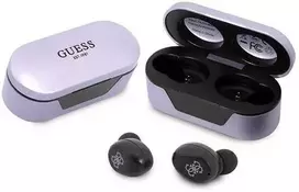 Guess GUTWST31EU TWS Bluetooth ausinės + įkrovimo stotelė violetinės spalvos