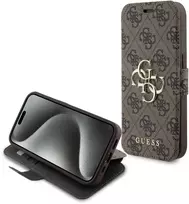 Guess 4G Metal Logo Apple iPhone 15 Pro - dėklas telefonui rudos spalvos