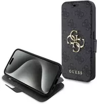 Guess 4G Metal Logo Apple iPhone 15 Pro - dėklas telefonui pilkos spalvos