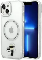 Karl Lagerfeld IML Karl and Choupette MagSafe dėklas telefonui Apple iPhone 15 skaidrus