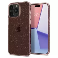 Dėklas Spigen skystųjų kristalų blizgučiai, skirti iPhone 15 Pro Max rožiniam kvarcui