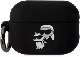 Karl Lagerfeld 3D Logo NFT Karl and Choupette silikoninis dėklas skirtas AirPods Pro 2 juodos spalvos