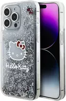 Apple iPhone 15 Pro Max Hello Kitty dėklas Liquid Glitter Charms Kitty Head (HKHCP15XLIKHET) sidabrinės spalvos