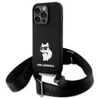 Karl Lagerfeld KLHCP15XSCBSCNK Apple iPhone 15 Pro Max 6.7″ kietas dėklas juodos spalvos Crossbody Silicone Choupe
