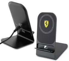 Dėklas Indukcinis įkroviklis 15W Ferrari (FEMFBMALK)2023 Collection MagSafe juodos spalvos