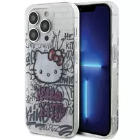 Apple iPhone 13 Pro Max Hello Kitty dėklas IML Kitty On Bricks Graffiti (HKHCP13XHDGPHT) baltos spalvos