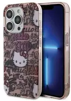 Apple iPhone 15 Pro Max Hello Kitty dėklas IML Tags Graffiti (HKHCP15XHDGPTP) rožinės spalvos