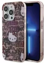 Apple iPhone 15 Pro Hello Kitty dėklas IML Tags Graffiti (HKHCP15LHDGPTP) rožinės spalvos