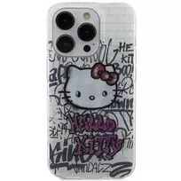 Apple iPhone 13 / 14 / 15 Hello Kitty dėklas IML Kitty On Bricks Graffiti (HKHCP15SHDGPHT) baltos spalvos