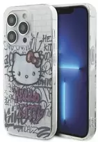 Apple iPhone 15 Pro Max Hello Kitty dėklas IML Kitty On Bricks Graffiti (HKHCP15XHDGPHT) baltos spalvos