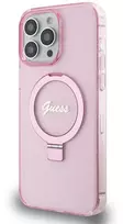 Dėklas GUESS GUHMP15XHRSGSP IPHONE 15 PRO MAX 6.7 "Rožinis/Rožinis HARDCASE RING STAND SCRIPT GLITTER MAGSAFE