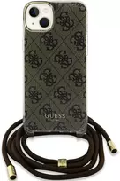 Apple iPhone 13 / 14 / 15 Guess dėklas Crossbody Cord 4G Print (GUHCP15SHC4SEW) rudos spalvos