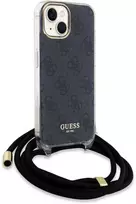 Dėklas GUESS GUHCP15SHC4SEK IPHONE 15/14/13 6.1 "Juodas / Juodas HARDCASE CROSSBODY CORD 4G PRINT