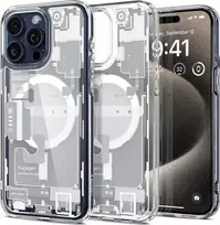 Spigen Ultra Hybrid Zero One (MagFit) dėklas skirtas Apple iPhone 15 Pro Max, spalva - Zero One White