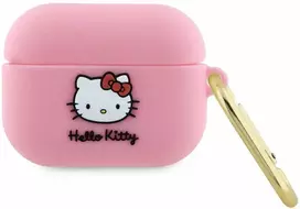 Apple AirPods Pro 1 Hello Kitty Silicone 3D Kitty Head (HKAP3DKHSP) dėklas ausinėms rožinės spalvos