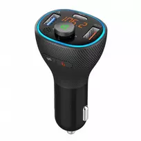 ART transmiter FM bluetooth 5.0 + USB A QC3.0 + Typ C (total 30W) FM-73 juodas