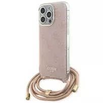 Dėklas GUESS GUHCP15LHC4SEP IPHONE 15 PRO 6.1 "Rožinis/Rožinis HARDCASE CROSSBODY CORD 4G PRINT