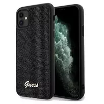 Apple iPhone 11 / XR Guess dėklas Disco Metal Script (GUHCN61PMSDGSK) juodos spalvos