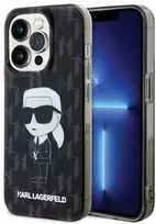 Apple iPhone 15 Pro Max Karl Lagerfeld Hardcase Monogram Ikonik (KLHCP15XHNKMKLK) dėklas telefonui skaidrus