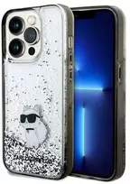 Karl Lagerfeld Liquid Glitter Choupette - dėklas skirtas Apple iPhone 14 Pro Max Transparent