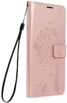 Forcell Oem MEZZO Book dėklas skirtas Samsung Galaxy A13 5G / A04S medžio rožinio aukso spalvos