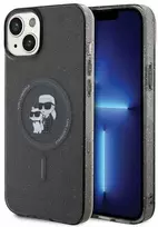 Apple iPhone 15 Plus Karl Lagerfeld dėklas Karl&Choupette Glitter MagSafe (KLHMP15MHGKCNOK) juodos spalvos