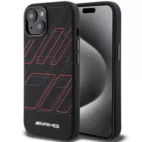 Mercedes Benz Apple iPhone 13 / 14 / 15 AMG dėklas silikoninis Large Rhombuses Pattern MagSafe (AMHMP15S23SSPK) juodos spalvos