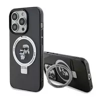 Apple iPhone 13 Pro Max Karl Lagerfeld dėklas Ring Stand Karl&Choupettte MagSafe (KLHMP13XHMRSKCK) juodos spalvos