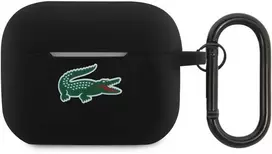 Lacoste Liquid Silicone Croc Logo dėklas skirtas AirPods Pro 2 juodos spalvos