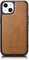 iCarer Leather Oil Wax covered with natural leather Apple iPhone 14 Plus dėklas telefonui rudos spalvos (WMI14220719-TN)