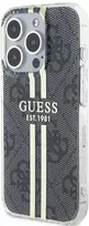 Dėklas GUESS GUHCP15XH4SGK IPHONE 15 PRO MAX 6.7 "Juodas/Juodas HARDCASE IML 4G GOLD STRIPE