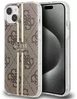 Guess GUHCP15MH4PSEGW Apple iPhone 15 Plus /14 Plus 6.7″ rudos spalvos kietas dėklas IML 4G Gold Stripe