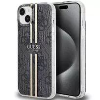 Apple iPhone 14 plus / 15 plus Guess dėklas IML 4G Gold Stripe (GUHCP15MH4PSEGK) juodos spalvos
