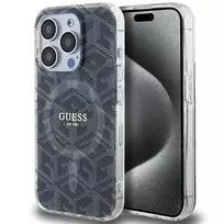 Dėklas GUESS GUHMP15LHGCUSTGK IPHONE 15 PRO 6.1 "Juodas/Juodas HARDCASE IML GCUBE MAGSAFE