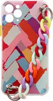 Hurtel Spalvotas elastingas dėklas su grandinėlės pakabuku, skirtas iPhone 13 mini
