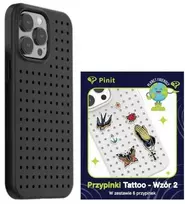 Pinit Rinkinys Dėklas Pinit Dynamic + Tattoo Pin iPhone 14 Pro Max 6.7" juoda/juodas wzór 2