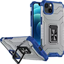 Dėklas Hurtel Crystal Ring Kickstand Tough Rugged Cover Apple iPhone 13 mini mėlynos spalvos