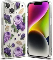 Ringke Fusion Design Armored Gel Frame Apple iPhone 14 Plus dėklas telefonui skaidrus (Violetinė rose) (FD637E29)