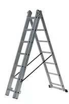 AW-Tools AWTOOLS kopėčios aliumininės 3x7 STOPNI 150KG ADAPATACJA NA SCHODY