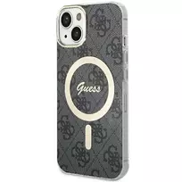 Apple iPhone 14 plus / 15 plus Guess dėklas 4G MagSafe (GUHMP15MH4STK) juodos spalvos
