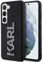 Samsung Galaxy S23 Plus Karl Lagerfeld dėklas 3D Rubber Glitter Logo (KLHCS23M3DMBKCK) juodos spalvos