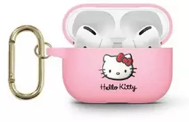 Apple AirPods 3 Hello Kitty Silicone 3D Kitty Head (HKA33DKHSP) ausinių dėklas rožinės spalvos