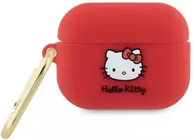 Dėklas „Apple AirPods Pro 2“ ausinių silikoninė 3D „Hello Kitty“ galvutė (HKAP23DKHSF)