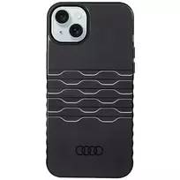 Audi IML MagSafe Dėklas Apple iPhone 15 Plus / 14 Plus 6.7″ juodos spalvos hardcase AU-IMLMIP15M-A6/D3-BK