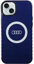 Dėklas Apple iPhone 15 Plus / 14 Plus Audi IML Big Logo MagSafe (AU-IMLMIP15M-Q5/D2-BE) mėlynos spalvos