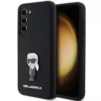 Samsung Galaxy S23 Karl Lagerfeld silikoninis dėklas Ikonik Metal Pin (KLHCS23SSMHKNPK) juodos spalvos