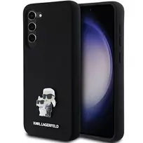Samsung Galaxy S23 Plus Karl Lagerfeld silikoninis dėklas Karl&Choupette Metal Pin (KLHCS23MSMHKCNPK) juodos spalvos