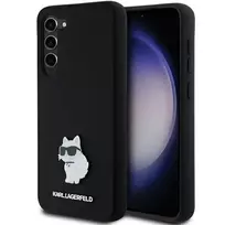 Samsung Galaxy S23 Plus Karl Lagerfeld silikoninis dėklas Choupette Metal Pin (KLHCS23MSMHCNPK) juodos spalvos