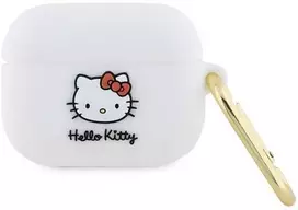 Apple AirPods Pro 1 Hello Kitty Silicone 3D Kitty Head (HKAP3DKHSH) ausinių dėklas baltos spalvos