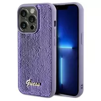 Apple iPhone 13 Pro Guess dėklas Sequin Script Metal (GUHCP13LPSFDGSUiPhone) violetinės spalvos